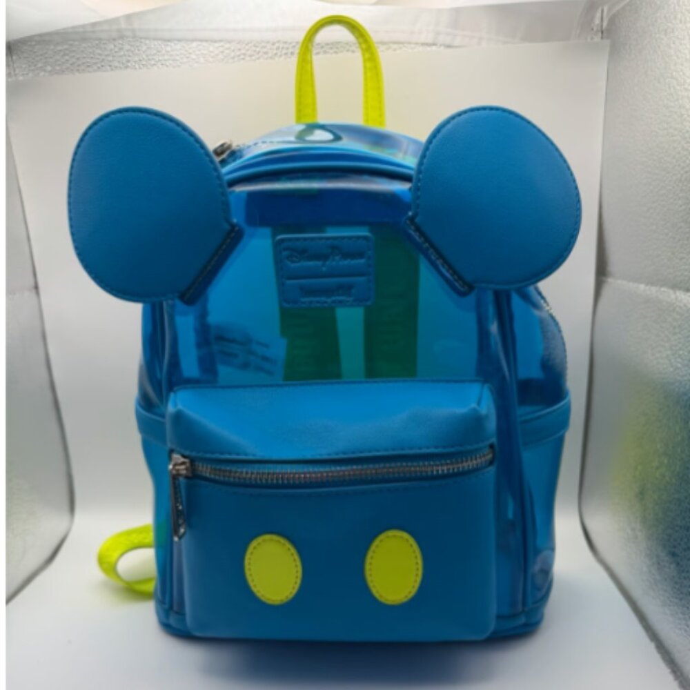 Disney Parks Loungefly Clear Blue Mini Backpack Walt Disney World Edition - Rare